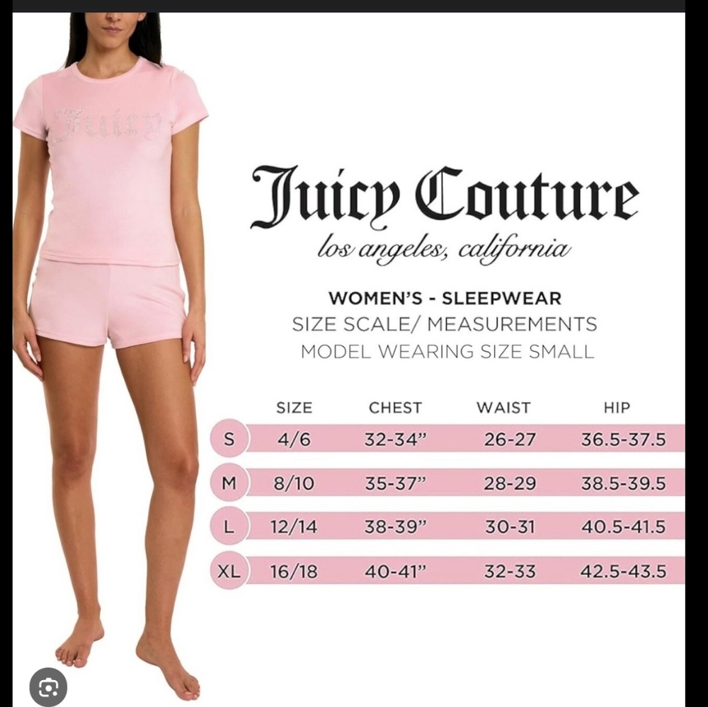 Juicy Couture 2 Piece Logo Embossed Velour Pajama Set LARGE Trendy